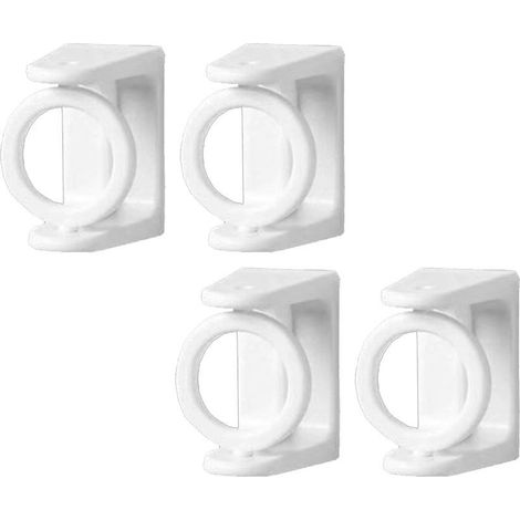 2 Paires Support Tringle Rideaux en Forme de O,Lot de Crochets Muraux en ABS pour Tringle de Tension,Support Mural Extensible et Réglable pour Barre de Rideaux,Rotative à 360°sans Perçage (1/5)