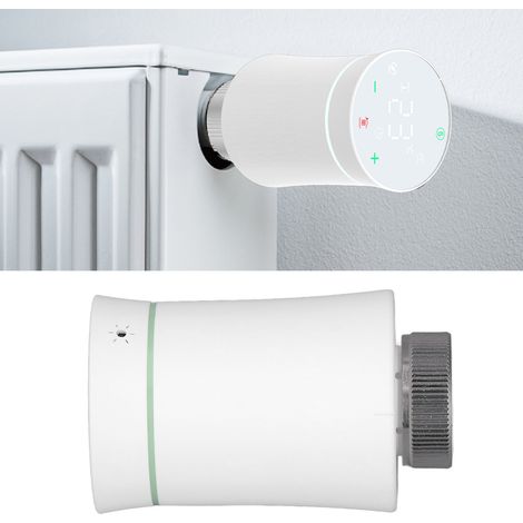 Robinet de radiateur intelligent ZIGBEE Graffiti avec application de contrôle à distance, minuterie et thermostat à économie d'énergie. Robinet de contrôle de température ZIGBEE à profil bas et économ (1/5)