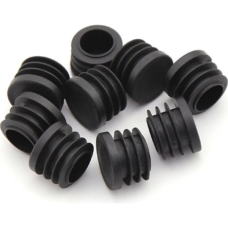 Lntyq Bouchon en Plastique Rond, 20 pièces Bouchon d'extrémité de Tube Noir Bouchon de Chaise Glisse de Meubles /Jambe Tuyau Couvercle Insert 25mm