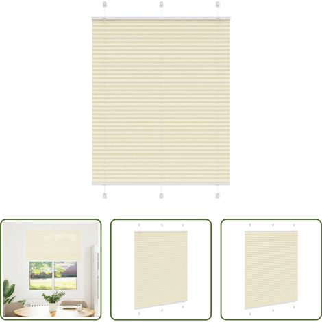 Store zébré - Store plissé crème 110x150cm largeur du tissu 109,4cm polyester (1/5)
