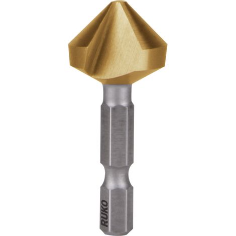 RUKO Kegel- und Entgratsenker-Bit 90° HSS-TiN "Lang" Senkdurchmesser Ø2: 6,3 mm