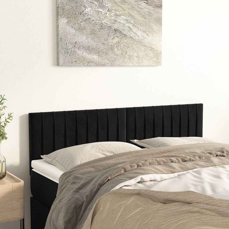 vidaXL Cabeceros terciopelo negro 144x5x78/88 cm (1/5)