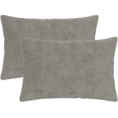 Housse de coussin 2 pc HEERLEN Gris clair 50 x 80 cm