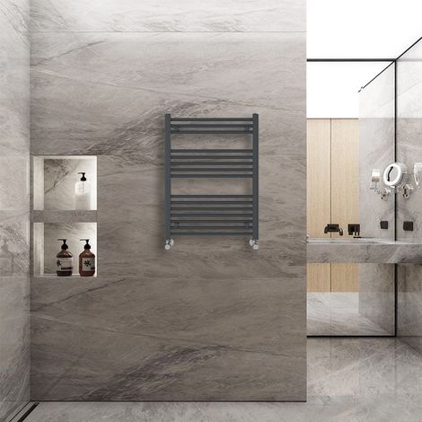 WarmeHaus Heated Straight Towel Radiator Anthracite 800x600mm