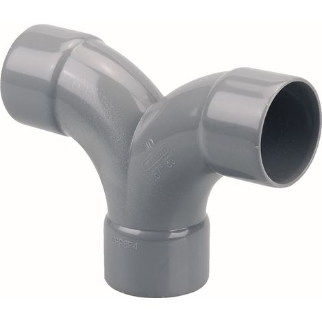 Wavin Gomito doppio parallelo PVC-U grigio 87° D40