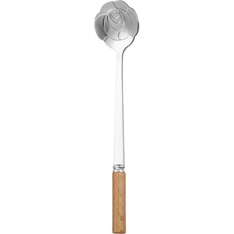 Cuillère à mélanger à long manche en acier inoxydable, motif fleurs de cerisier et roses, pour desserts, miel, thé, café, cuisine YEHSilverRose (1/3)
