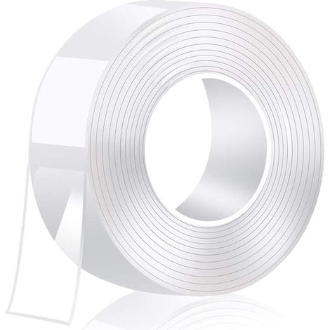 5M Ruban Adhésif Double Face Extra Fort, Lavable Traceless Nano Tape, Double Face Gel Transparent et Amovible pour Tapis, Maison, Cuisine, Voiture (1/5)
