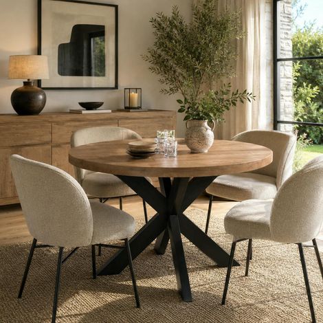 Table à manger ronde en bois de manguier Ø150 cm FULTON (1/5)