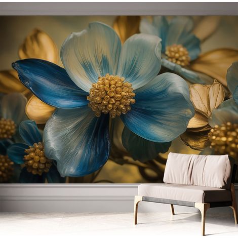 Selbsthaftend Tapete für Wohnzimmer Schlafzimmer Küche - Wanddekoration Blumenkomposition 312x219 cm (1/5)