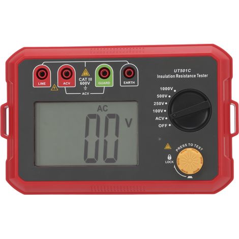 Testeur de résistance d'isolement UT501C, ohmmètre électronique pour circuits, détecteur de fuite électrique (livré sans piles) (1/5)