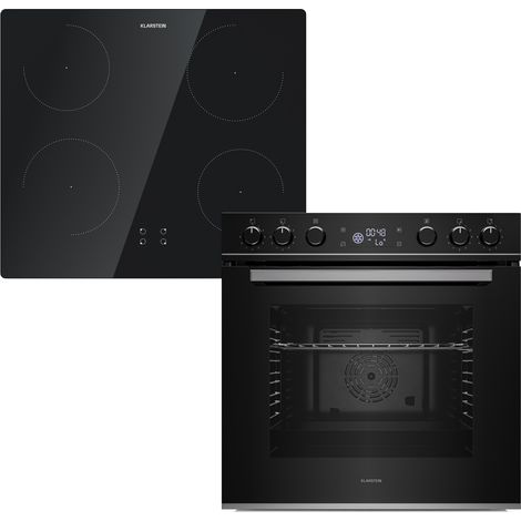 Klarstein ControlSync Backofen Mit Induktionskochfeld - 72L Einbaubackofen, 9 Kochfunktionen, Digitaler Timer, Kindersicherung, Kochfeld 4 Zonen Mit Booster, Schwarzes Glas, Energieklasse A