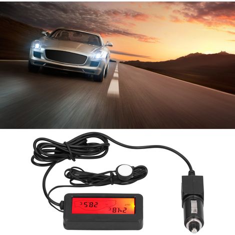 Elektronisches Mini-Thermometer mit LCD-Bildschirm, 12 V DC, für Auto, Innen- und Außenbereich, rot. (1/5)