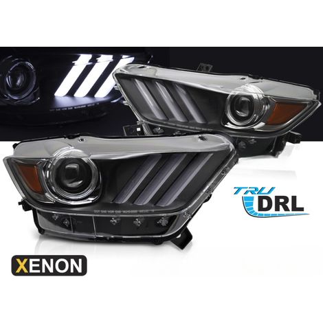 Paire de feux phares Ford Mustang de 2014 a 2017 XENON LED DRL Noir-42205810