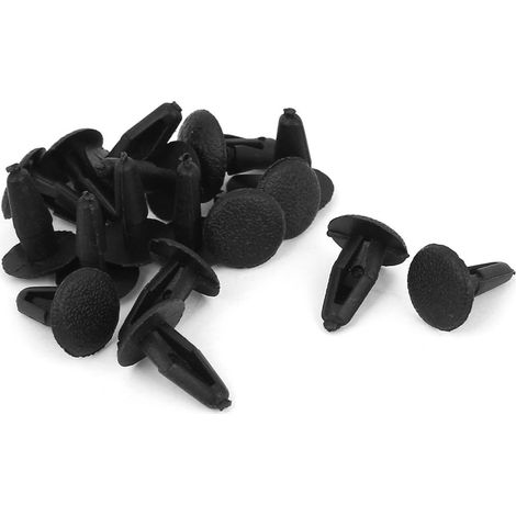 16 Pcs Rivet Plastique Clip de Fixation 4mm x 6mm x 13mm Noir pour Pare-chocs Pare-boue de Voiture