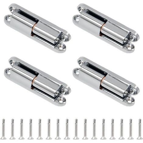 Paumelles de rénovation en acier galvanisé – Lot de 4 charnières à visser – Résistantes à la corrosion – Pour portes et meubles