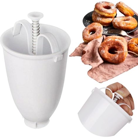 Macchina manuale per ciambelle azionabile con una sola mano – stampo per ciambelle in plastica/dispenser per impasto (1/5)