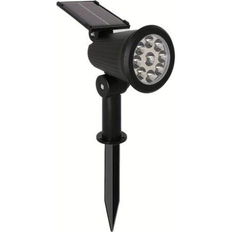 Projecteur Paysager Solaire 9 LED – Montage Semi-Encastré, Abat-Jour en Plastique, Éclairage Extérieur pour Jardin, Patio et Pelouse