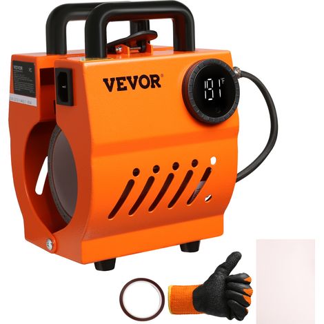 VEVOR Prensa Termica para Tazas Prensa para Tazas Vasos 320 W Máquina de Impresión de Transferencia 23,5 x 11,5 x 1 cm con Guantes Resistentes al Calor y Cinta DIY Tazas de Cerámica Vasos