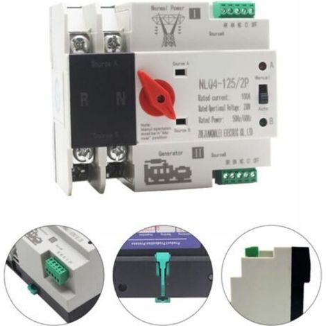 Commutateur de transfert automatique à double alimentation 2P100A (1/3)
