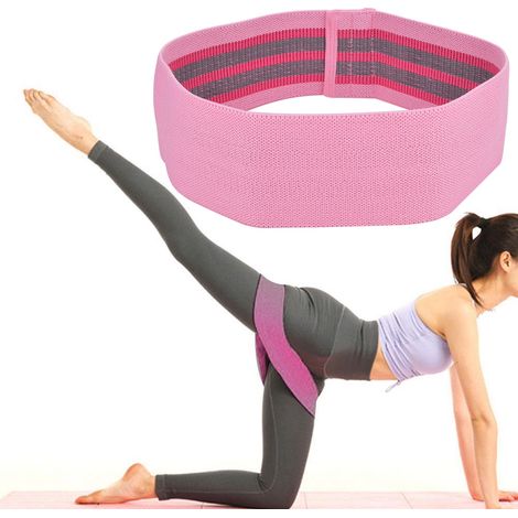 Bandes Élastiques Fitness pour Squats et Renforcement des Hanches - Sangle d'Entraînement Mixte Homme/Femme - Résistance Moyenne Rose (1/5)