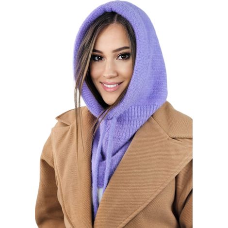 Capuche en alpaga vierge, couleur chinée chaude et tendance pour l'hiver (1/2)