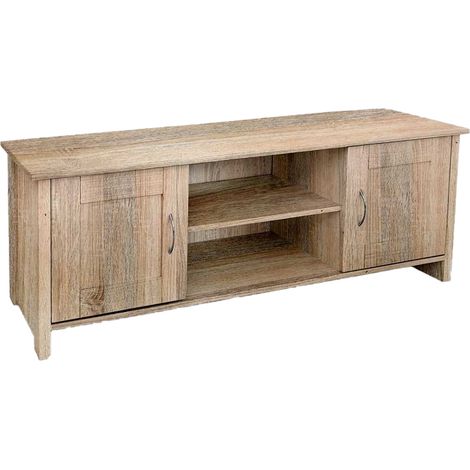 MOBILE DA ARREDO PORTA TV CON ANTE E 2 VANI APERTI 130X39X48CM COLORE ROVERE (1/2)