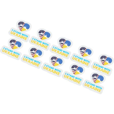 10 Autocollants Drapeau Ukraine pour Voiture, Fenêtre, Mur, Skateboard, Portable (1/5)
