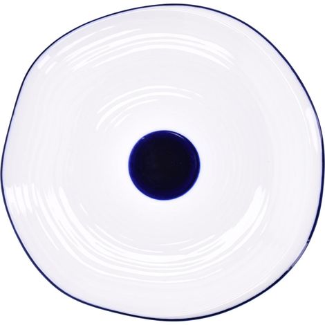 Duka Krog Speiseteller 27 cm, weiß-marineblaues Porzellan (1/5)