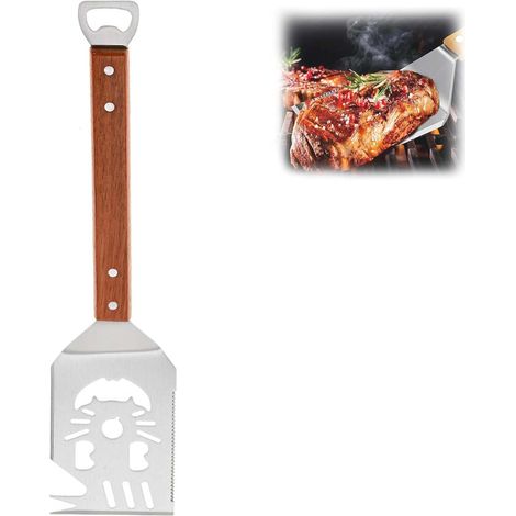 Kit Barbecue 7 in 1 in Acciaio Inossidabile, Utensili da Griglia Multifunzione Portatili, Spatola, Set Barbecue Professionale, Regalo per Uomo, Papà, Festa del Papà (1/5)