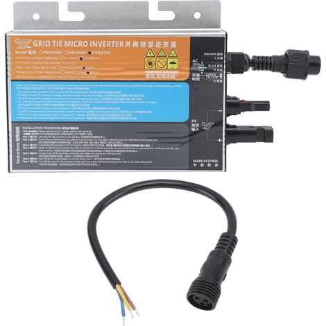 Micro-onduleur solaire PVGS 700W, onde sinusoïdale Pure, Protection de la température actuelle, AC220V (1/5)