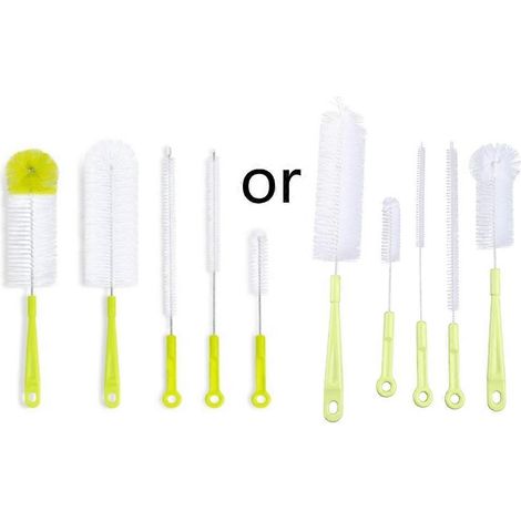 Ensemble de 5 Brosses de Nettoyage à Long Manche pour Biberons et Tuyaux Étroits (1/4)