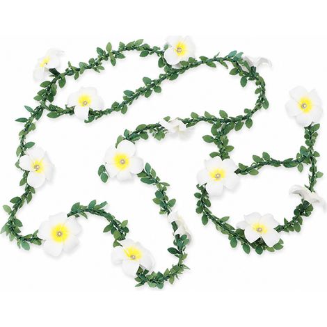 Guirlande Lumineuse LED Solaire avec Fleurs de Frangipanier Blanches et Liane Artificielle, 100 LED (1/5)