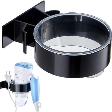 Haartrocknerhalter aus Aluminium, Haartrocknerhalter zur Wandmontage, Haartrocknerständer, selbstklebender Haartrocknerhalter, mit Kabelhalter, für Badezimmer, Schlafzimmer, Balkon, Wohnzimmer (1/4)