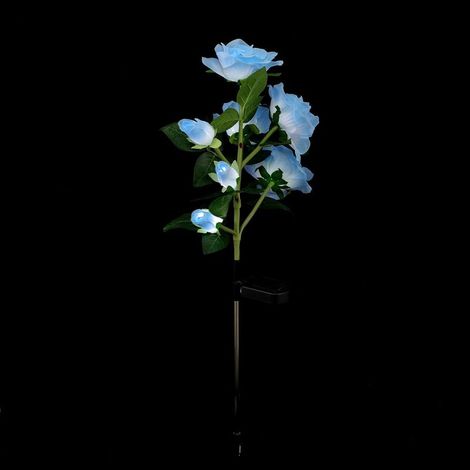 Dekorative LED-Solarlampe mit 7 Rosenköpfen und blauem Solarlicht (1/5)