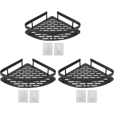 Étagère de Douche Angulaire Aluminium 3 Niveaux, Anti-Rouille et Perçage Non Requis, pour Salle de Bain (1/2)