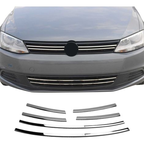 Moulure de Grille de Calandre Compatible avec VW Jetta 2010 à 2014, Garniture Baguette de Calandre en Acier Inoxydable Argent (1/5)