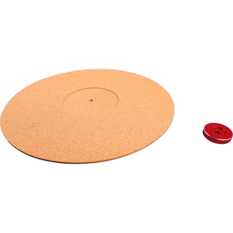 Set de 2 Tapis en Liège pour Platine Vinyle, Anti-Glisse, Adaptateur 7 Pouces, Accessoire Hi-Fi pour Tourne-Disques, Réduit les Vibrations, Stabilité Améliorée (1/5)