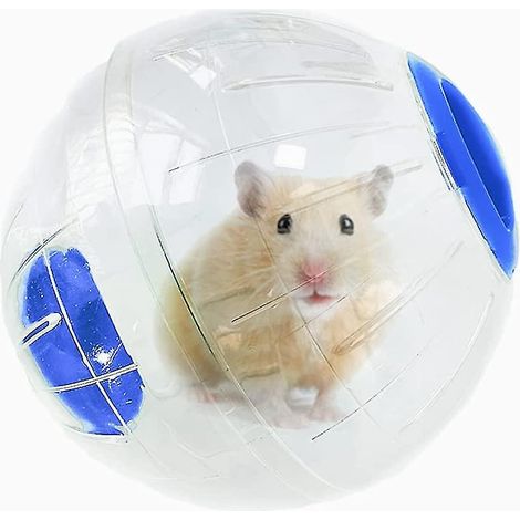 Ballon de fitness bleu pour petits hamsters, idéal pour la course et l'exercice. (1/4)