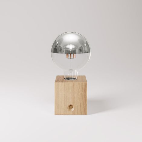 Lampe rechargeable sans fil Cabless03 et ampoule demi-sphère G125 argentée (1/5)