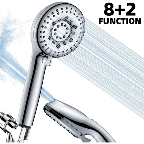 Pommeau de douche à main moderne avec interrupteur marche/arrêt, pommeau de douche amovible avec flexible, support de douche orientable (1/5)