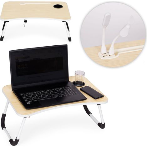 Soporte para portátil bandeja plegable 60x40 cm lámpara ventilador ModernHome (1/5)