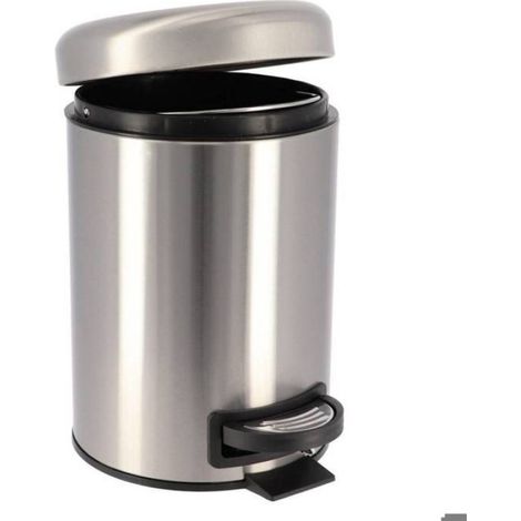 POUBELLE ACIER INOXYDABLE FREIN DE CHUTE 3L - CHROME - Tendance (1/5)