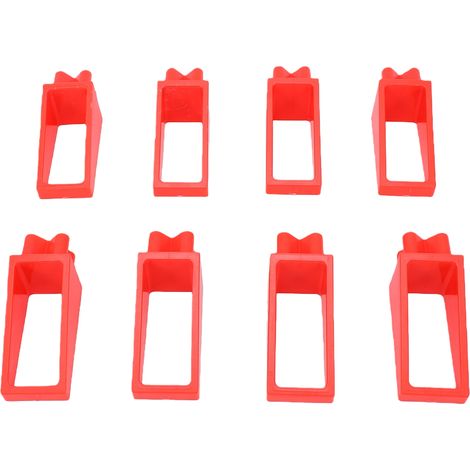 Lot de 8 protections d'angle en plastique rouge pour système de blocage de chargement de plateau de camion, destinées à la protection des rails. (1/5)