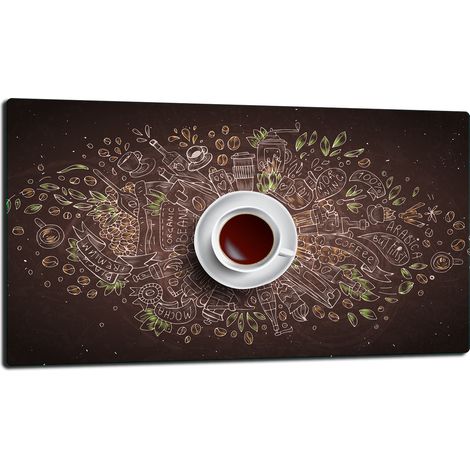 PLAQUE DE PROTECTION EN VERRE POUR CUISINIÈRE 90X52 CAFÉ (1/5)