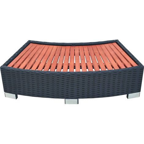 INLIFE Marche de spa Résine tressée 92 x 45 x 25 cm Noir (1/4)