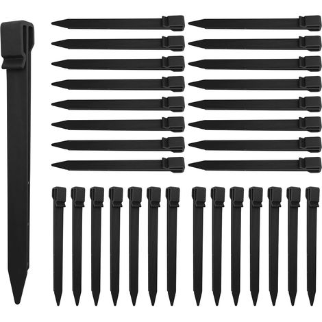 22 piquets plastique clôture 24 virgule 9 cm piquets bordure paysage piquets tente pointes camping bordures extérieures planches (1/5)