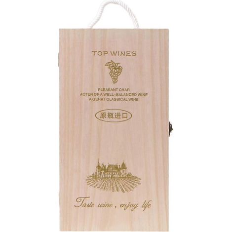 Boîte cadeau de transport en bois de pin de haute qualité pour vin rouge (1/4)