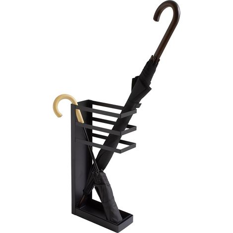 Porte parapluie en métal noir 23 x 10 x 45 cm