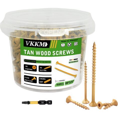 Yellow Wood Screws, 450PCS 83/4" - Fastening Small Furniture, Home/Balcony, Light & Discreet, Ideal for DIY (1/5)