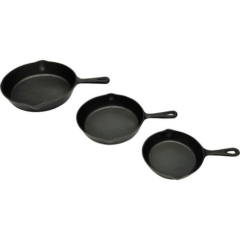 Set de 3 sartenes grill de hierro fundido (1/3)